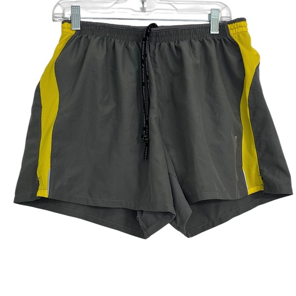 Brooks Athletic Gray and Yellow Performance Shorts - Picture 1 of 13